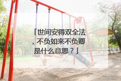 世间安得双全法，不负如来不负卿是什么意思？