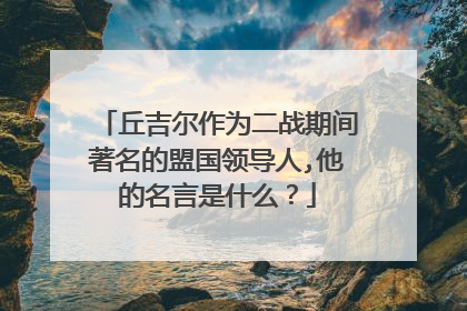 丘吉尔作为二战期间著名的盟国领导人,他的名言是什么?