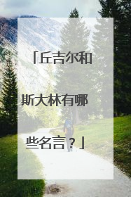 丘吉尔和斯大林有哪些名言？