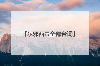 东邪西毒全部台词