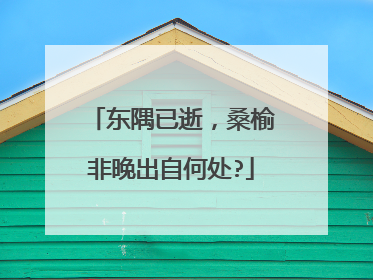东隅已逝,桑榆非晚出自何处?