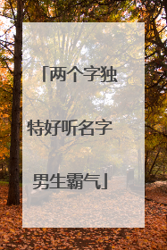 两个字独特好听名字男生霸气