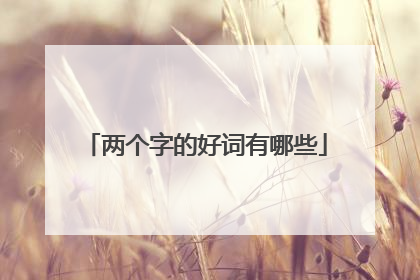 两个字的好词有哪些