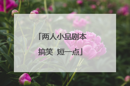 两人小品剧本 搞笑 短一点