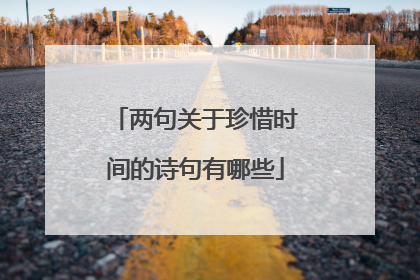 两句关于珍惜时间的诗句有哪些