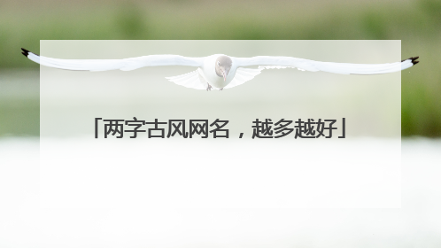 两字古风网名,越多越好