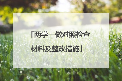 两学一做对照检查材料及整改措施