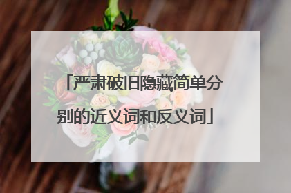 严肃破旧隐藏简单分别的近义词和反义词