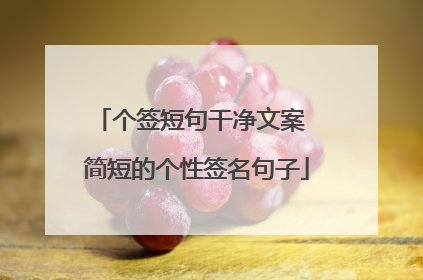个签短句干净文案 简短的个性签名句子