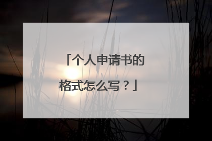 个人申请书的格式怎么写?