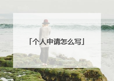个人申请怎么写