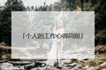 个人的工作心得简短