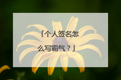 个人签名怎么写霸气？