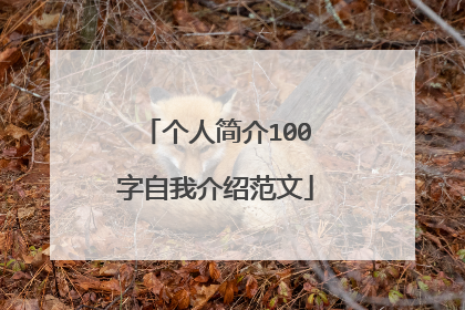 个人简介100字自我介绍范文