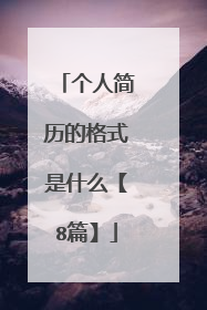 个人简历的格式是什么【8篇】