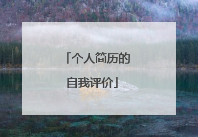 个人简历的自我评价