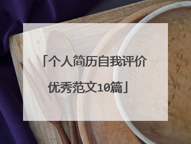 个人简历自我评价优秀范文10篇