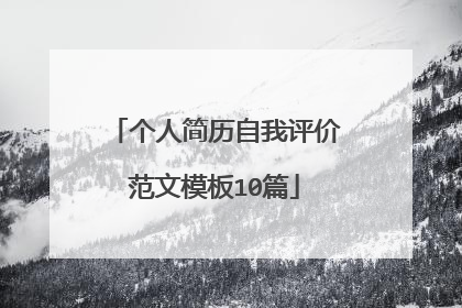 个人简历自我评价范文模板10篇