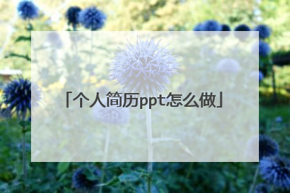 个人简历ppt怎么做