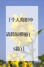 个人离职申请简短模板(5篇)