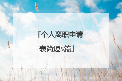 个人离职申请表简短5篇