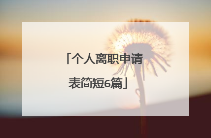 个人离职申请表简短6篇