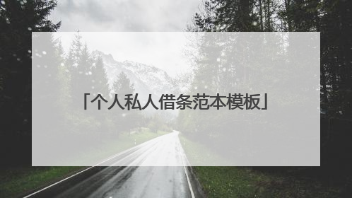 个人私人借条范本模板