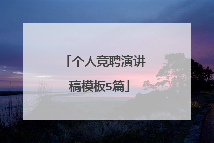 个人竞聘演讲稿模板5篇