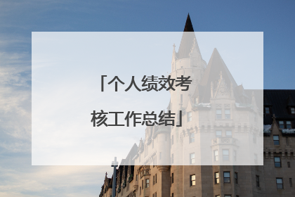 个人绩效考核工作总结