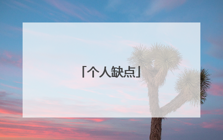 个人缺点