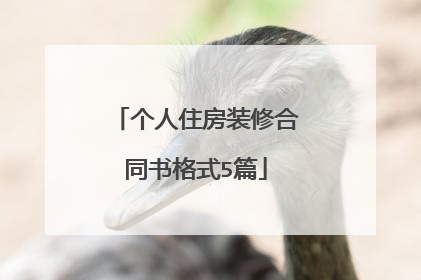 个人住房装修合同书格式5篇