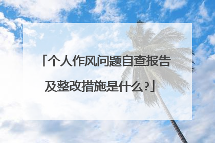 个人作风问题自查报告及整改措施是什么?