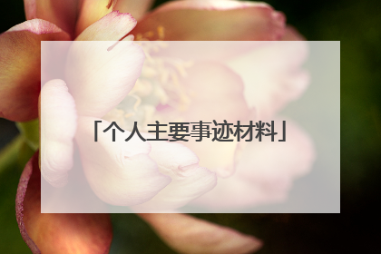 个人主要事迹材料