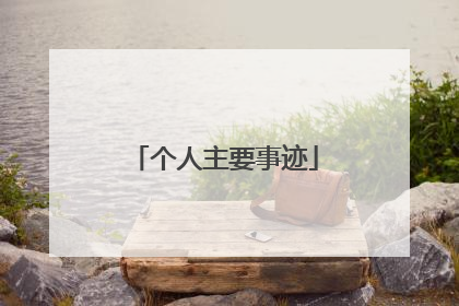 个人主要事迹