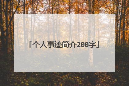 个人事迹简介200字