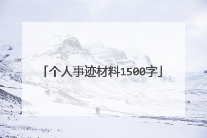 个人事迹材料1500字