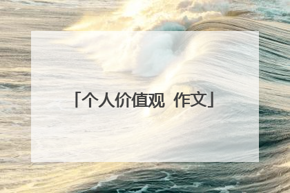 个人价值观 作文