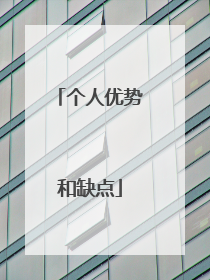 个人优势和缺点