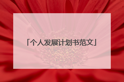 个人发展计划书范文