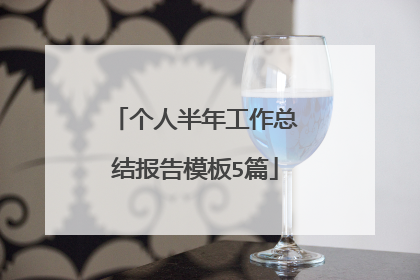 个人半年工作总结报告模板5篇