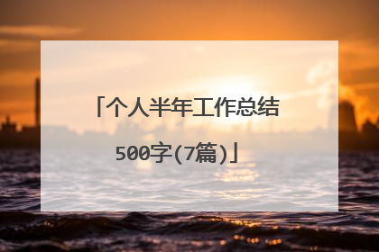 个人半年工作总结500字(7篇)
