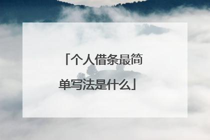 个人借条最简单写法是什么