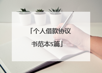 个人借款协议书范本5篇