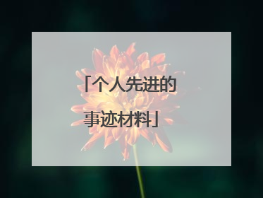 个人先进的事迹材料