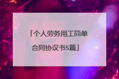 个人劳务用工简单合同协议书5篇