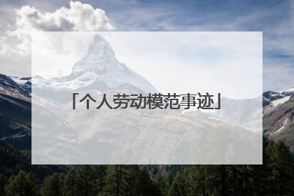 个人劳动模范事迹