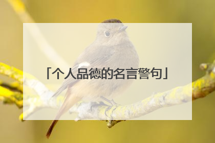个人品德的名言警句