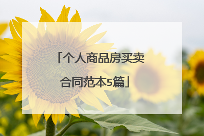 个人商品房买卖合同范本5篇