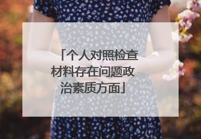 个人对照检查材料存在问题政治素质方面