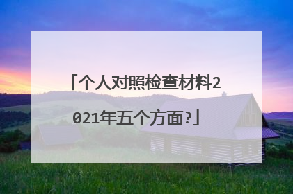 个人对照检查材料2021年五个方面?